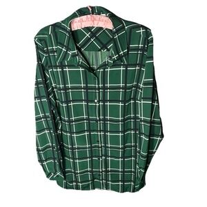 Susan Graver Large Liquid Knit Full Button Front Shaping Long Sleeve Blouse (D1)